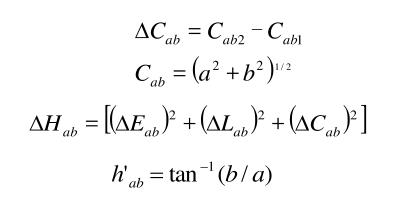 彩度、色相、色調(diào)差計算公式