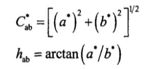 彩度和色調角計算式